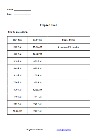 Time Worksheets