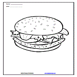 Burger Coloring Page
