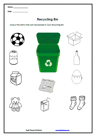 Recycling Worksheet