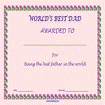 World's Best Dad Certificate 1